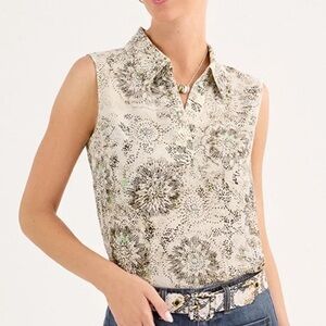 Cabi Firework Top- sleeveless blouse